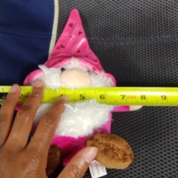 GNOME PLUSH HOT PINK SHIMMERING HEARTS 11” THE GNOMLINS SUPER CUTE!! Valentine - Picture 8 of 14